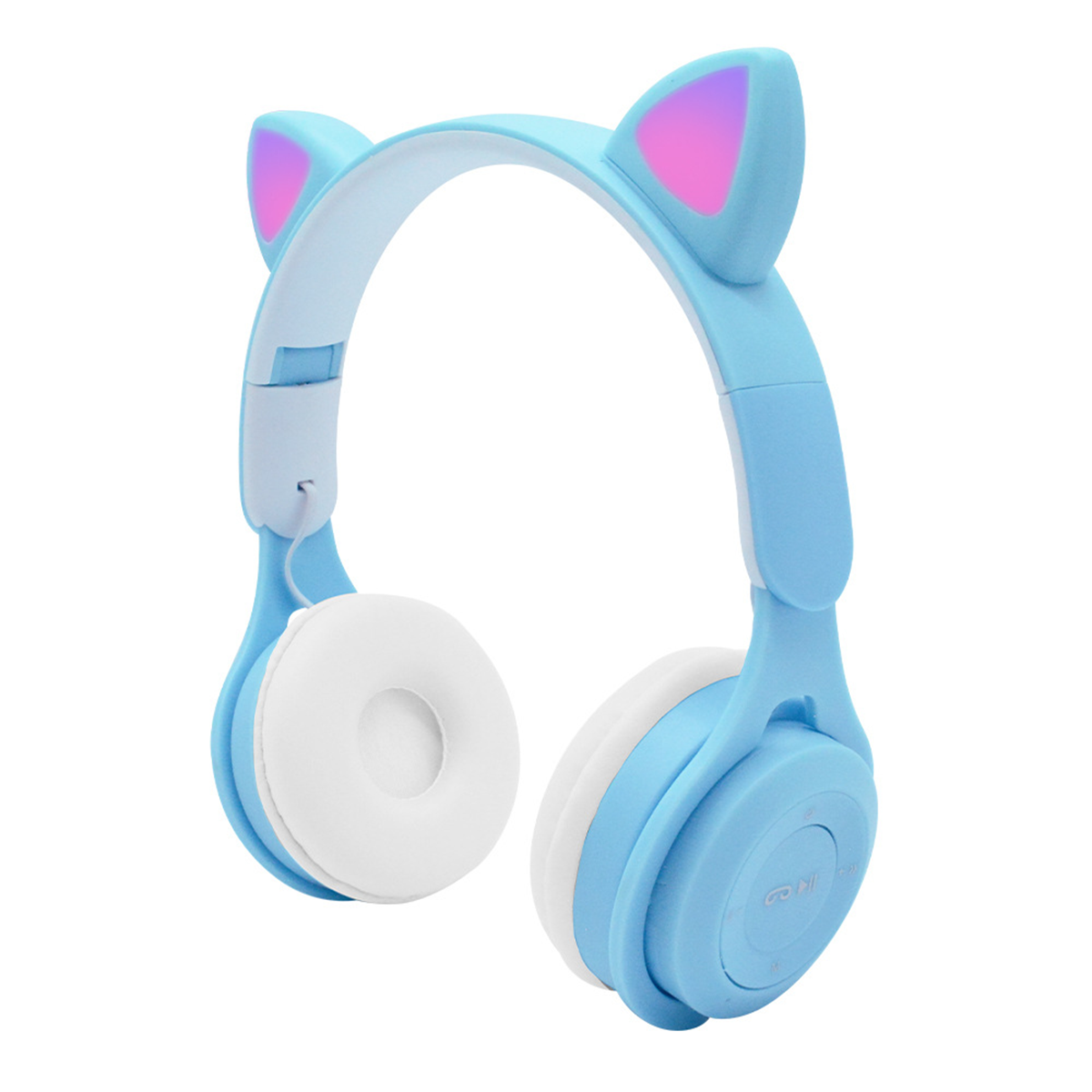 KINSI M6, Kinder, Katzenohren, Over-ear Bluetooth Kinder Blau Kopfhörer