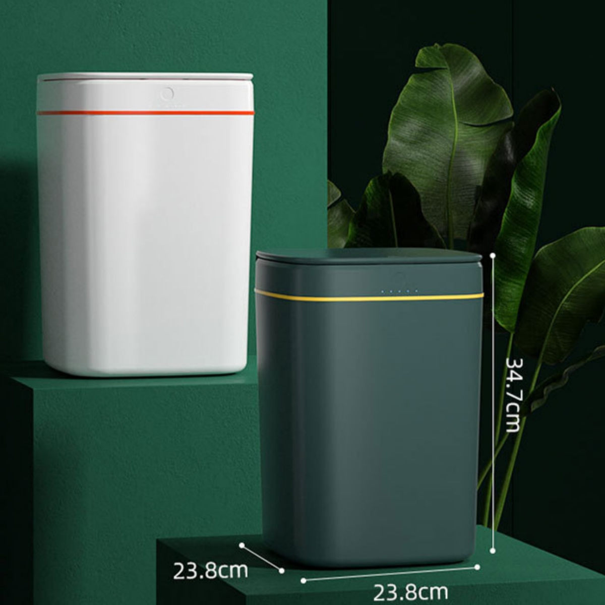 SHAOKE Papierkorb Induktion mit Grün Trimmer Großes Automatik 20L Intelligentes Fassungsvermögen Deckel