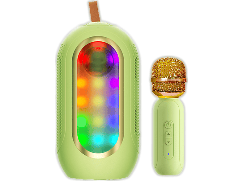 UWOT Bluetooth-Lautsprecher: Tragbare drahtlose Karaokeanlage mit Mikrofon - für drinnen und draußen Bluetooth Karaoke-Lautsprecher, Grün