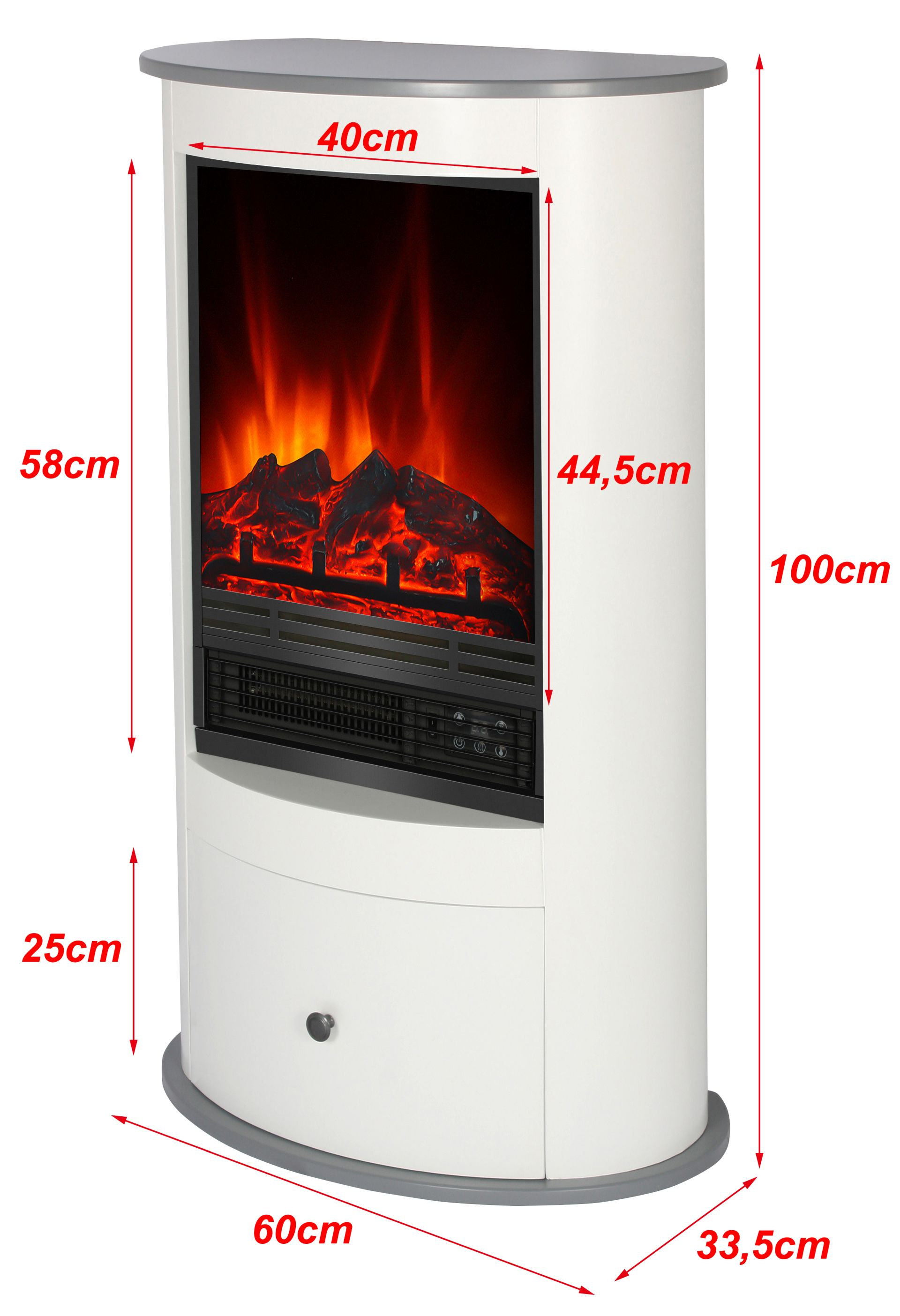 EL FUEGO Elektrokamin weiß (1800 Watt) II\