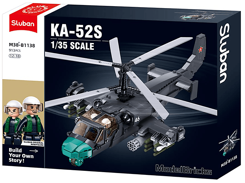 (KA-52S) (913 SLUBAN Klemmbausteine Kampfhelikopter Teile)