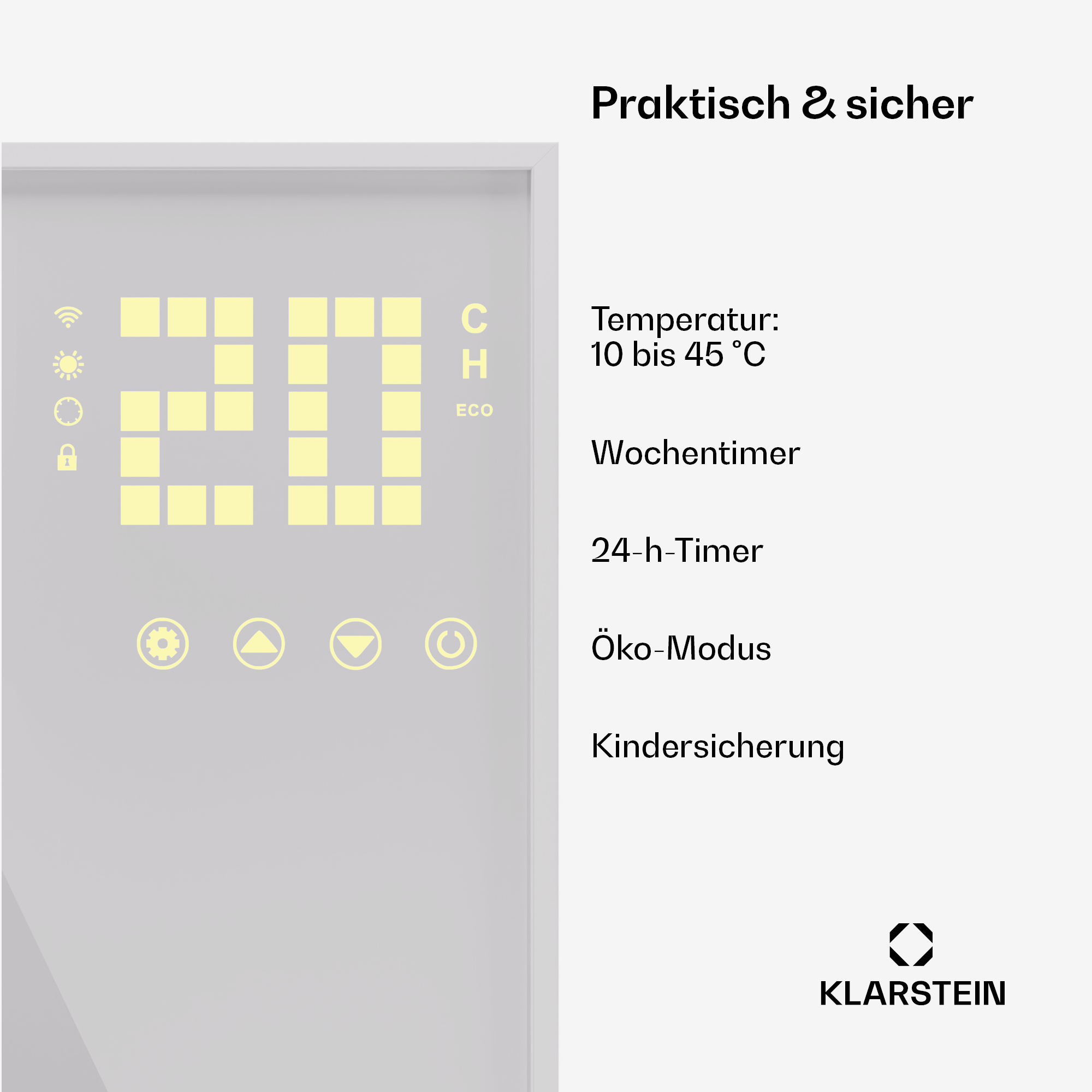 KLARSTEIN Wonderwall Smart Bornholm Infrarot-Heizung (1200 Watt)