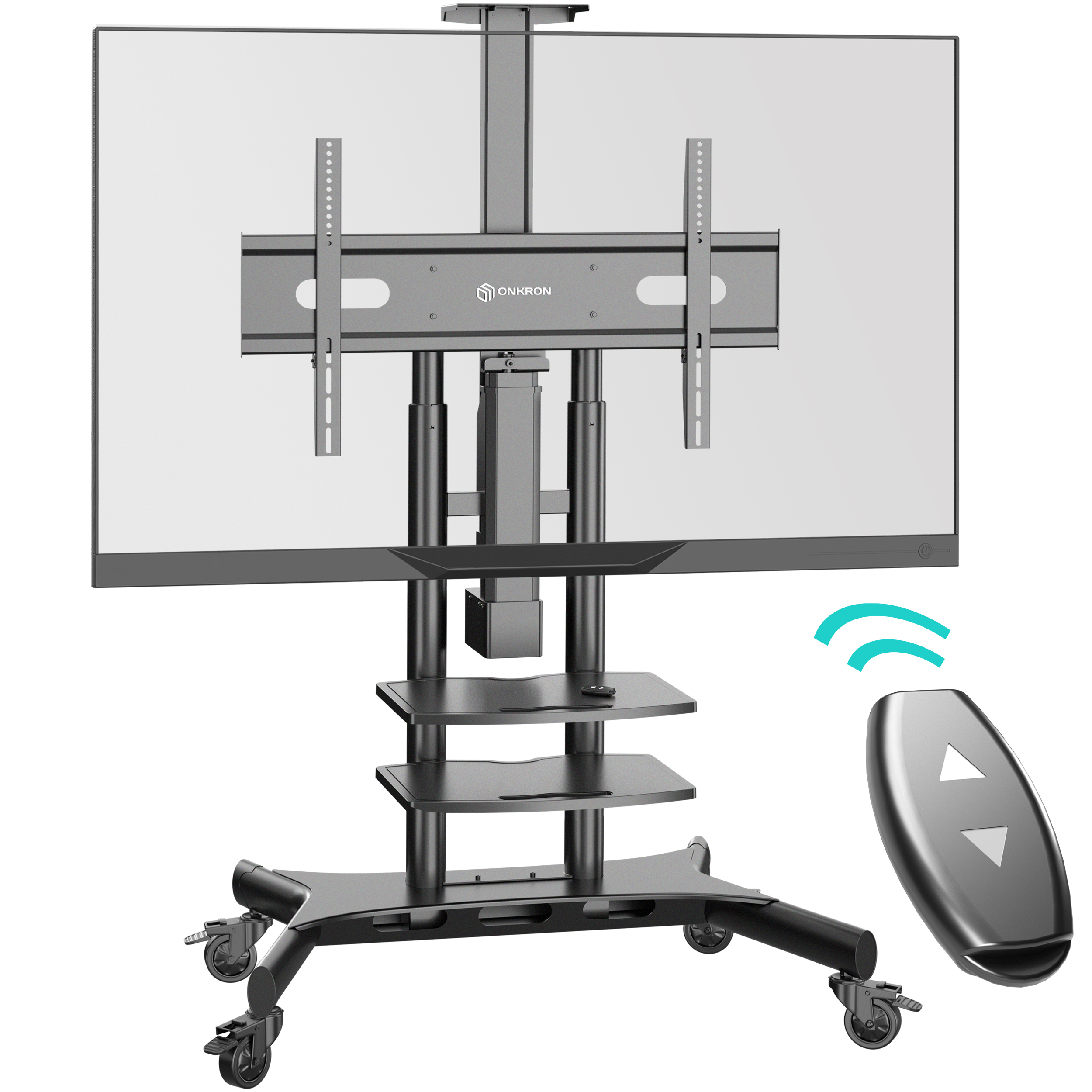 TV Ständer Schwarz TV rollbar Standfuß, ONKRON