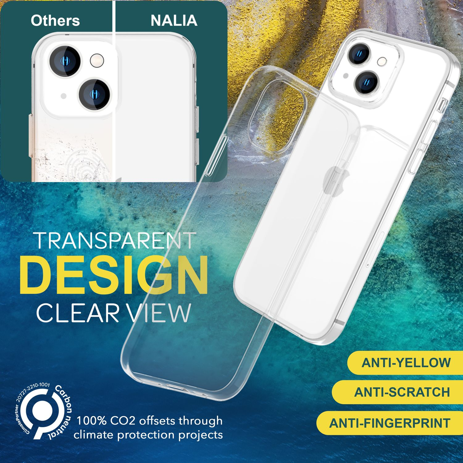 NALIA Transparente Silikon Hülle, 15 Plus, Transparent Apple, iPhone Backcover