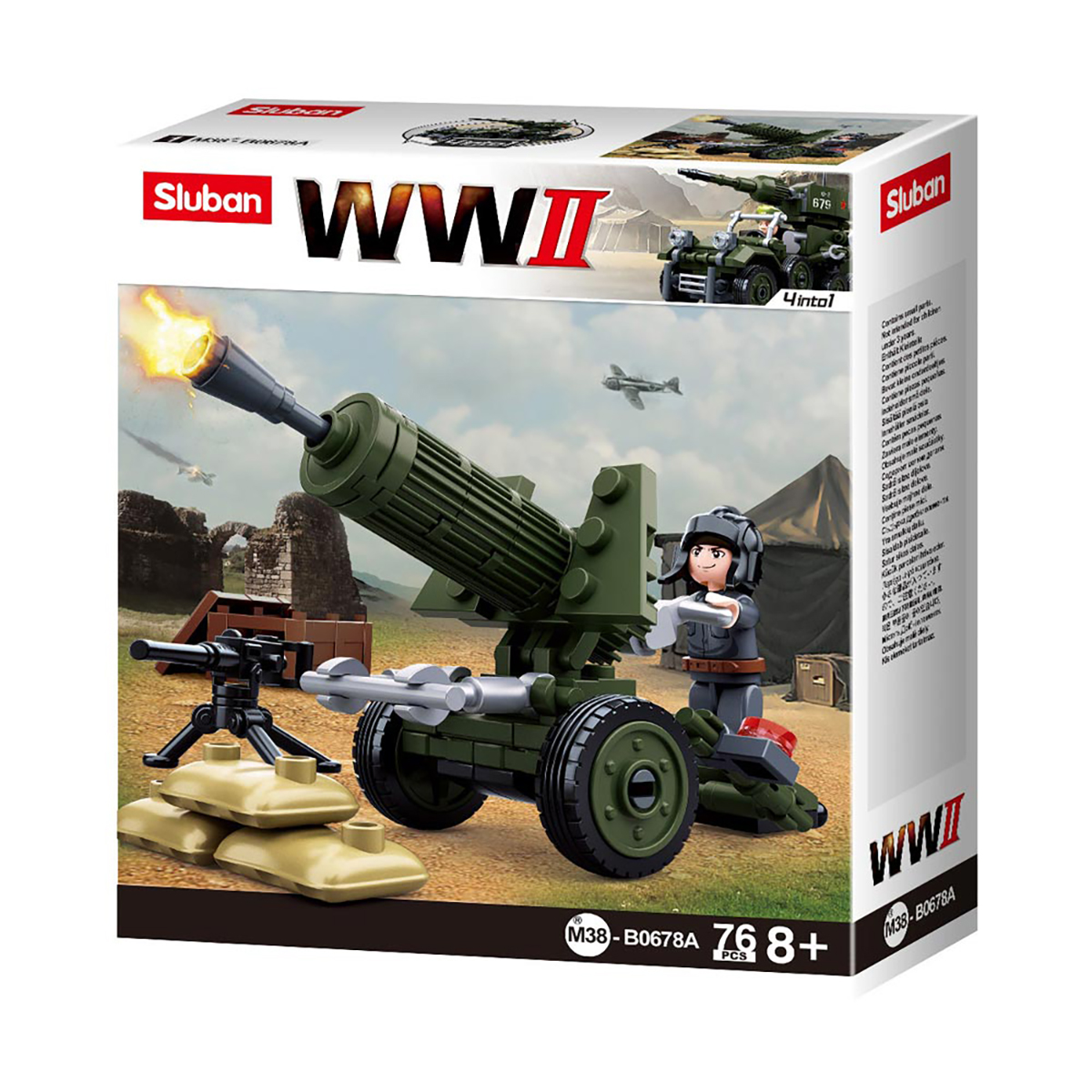Sluban - Klemmbausteine SLUBAN Flak Mini-Bauset WWII (88 Teile)