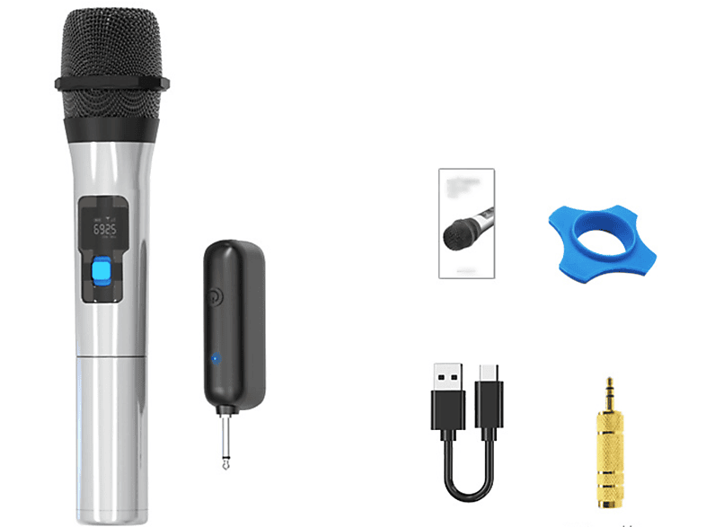 UWOT Drahtloses Handmikrofon: geeignet Klangqualität Silber für viele und mit Mikrofon, hoher geräuscharm Gelegenheiten