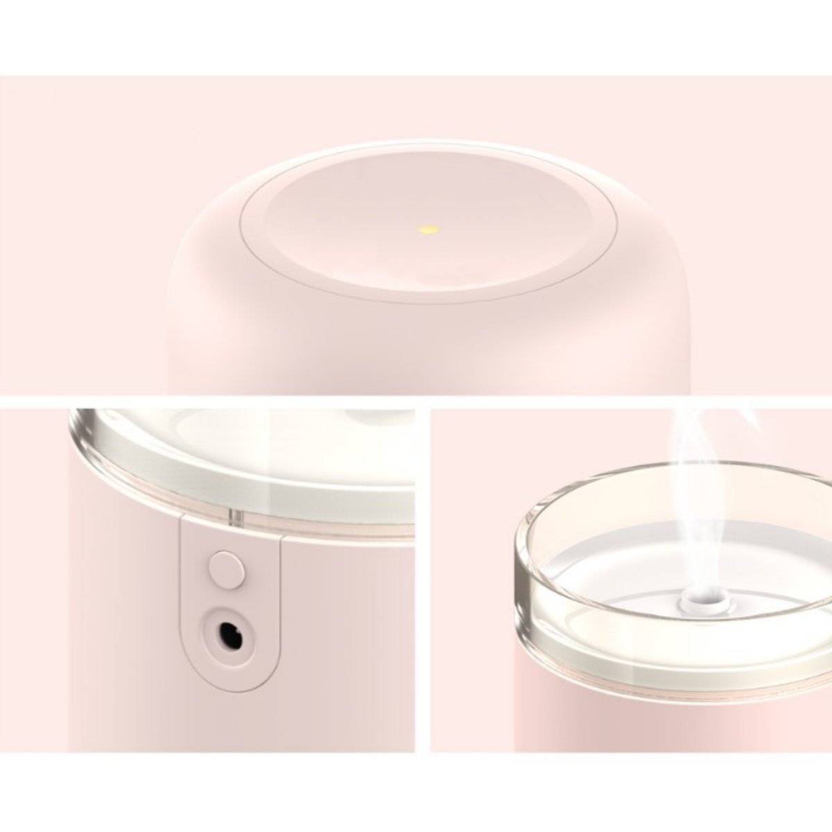 SHAOKE (Raumgröße: Rosa Light Luftreinigung Luftbefeuchter Soft 1 USB m²) Nachtlampe Mini Luftbefeuchter