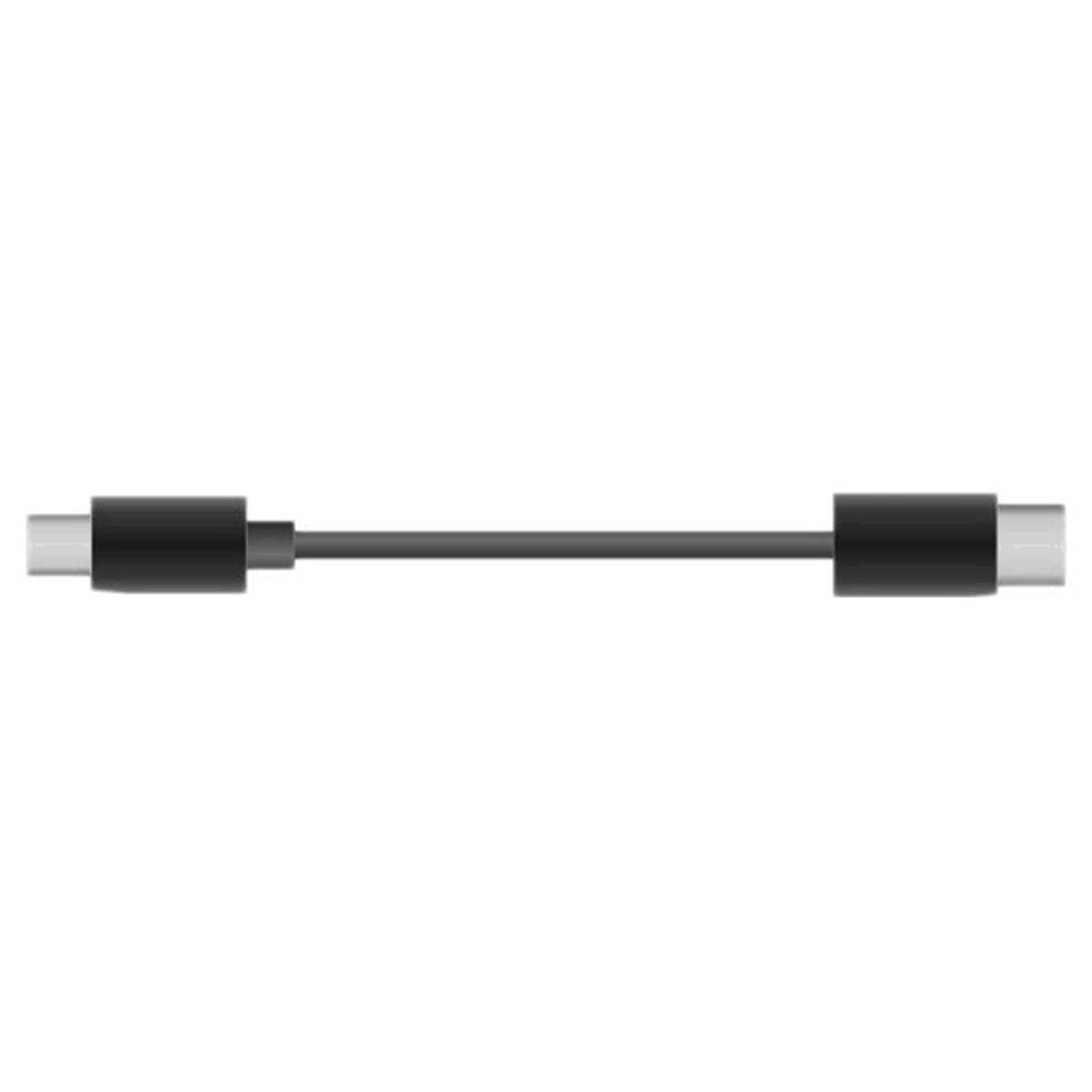Czarny kabel USB-C ze złączami na obu końcach.