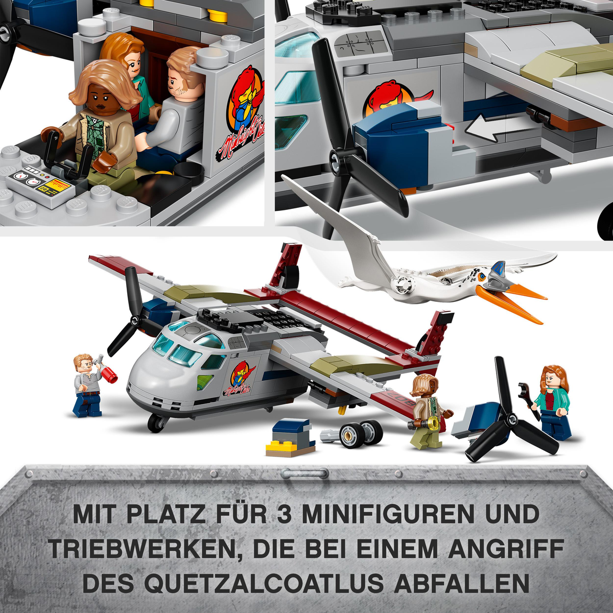Bausatz QUETZALCOATLUS: FLUGZEUG-ÜBERFALL LEGO 76947