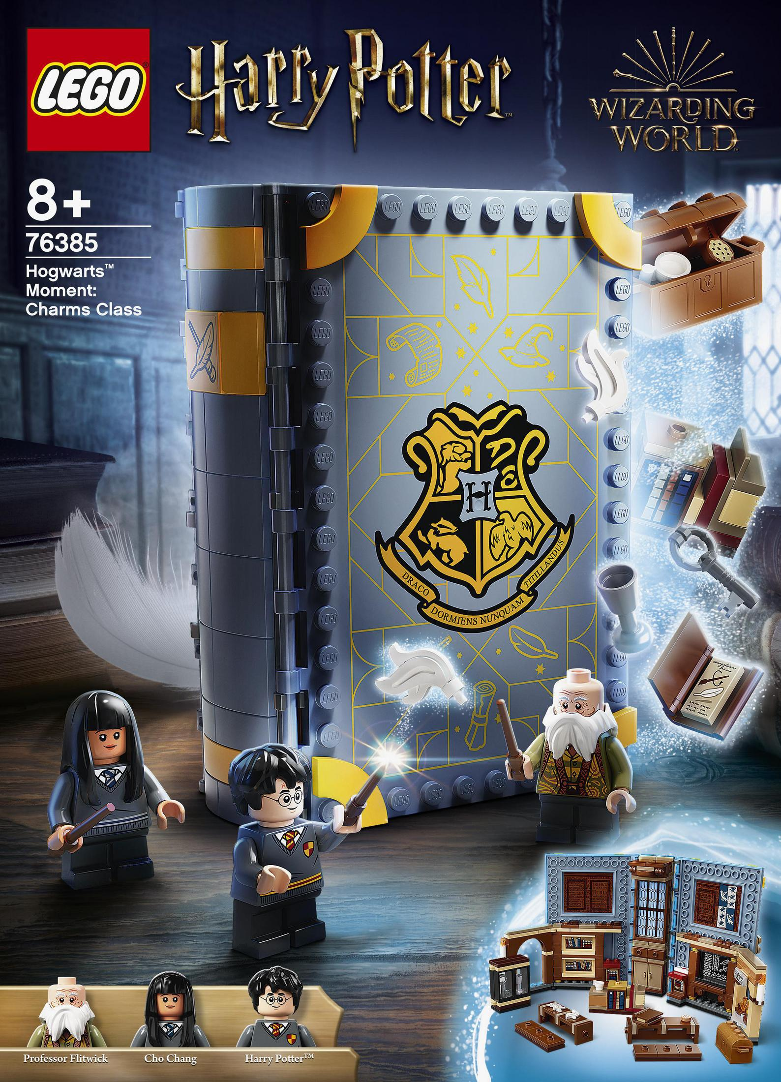 Lego Harry Potter Set mit Figuren und einer buchähnlichen Box.