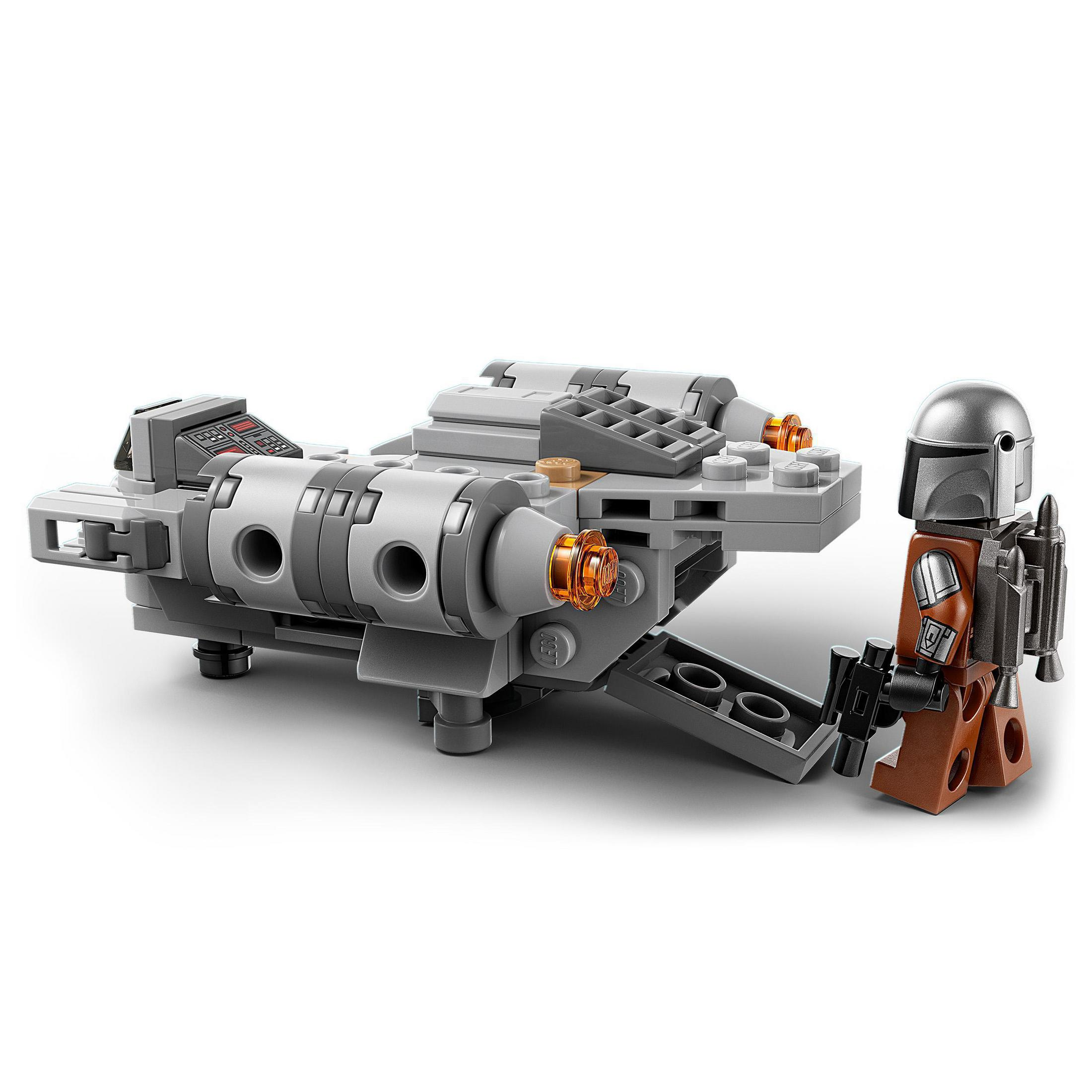 Ein Lego-Set eines Raumschiffs und einer Mandalorianer-Figur.