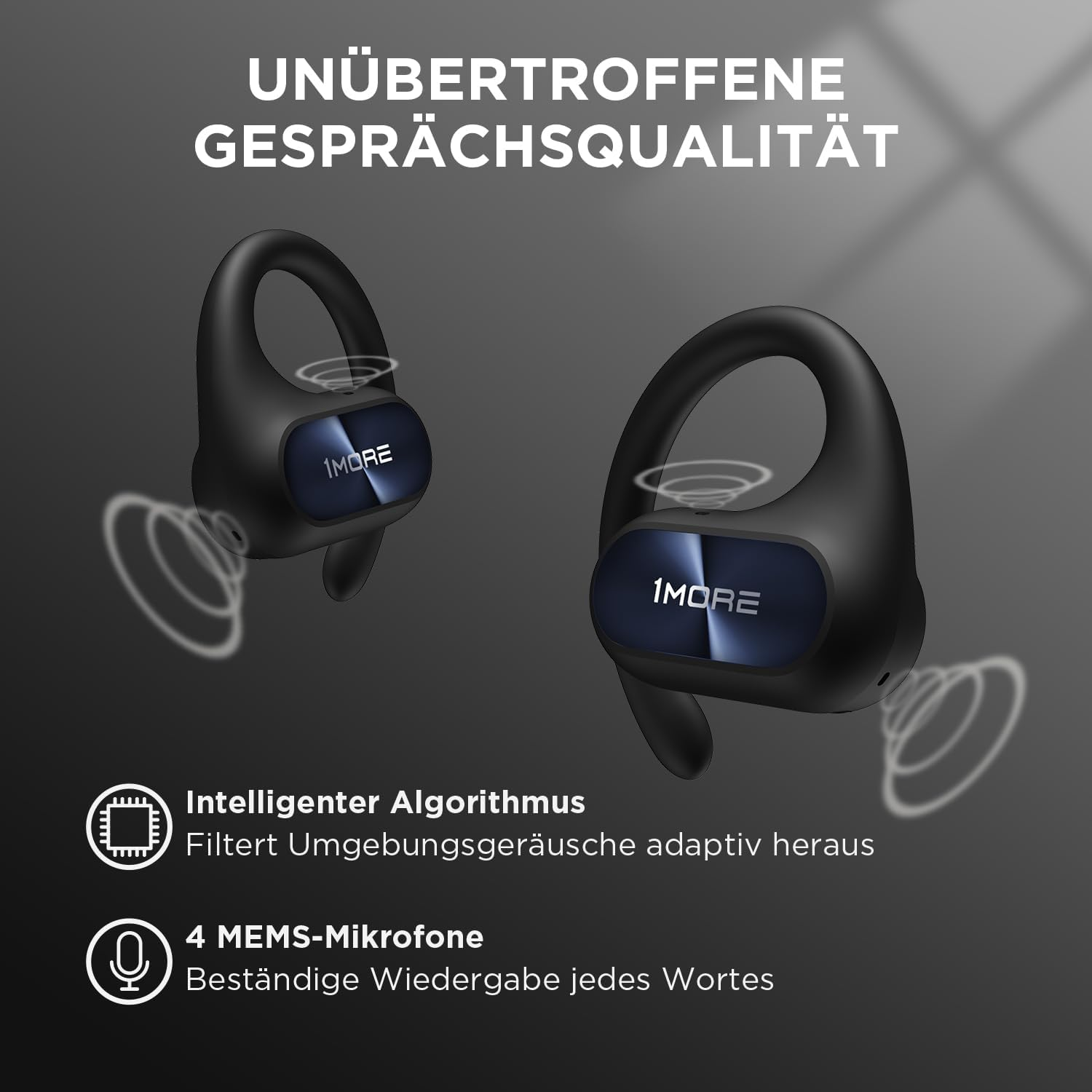 1MORE Fit Open-ear S30, Schwarz SE Kopfhörer Bluetooth