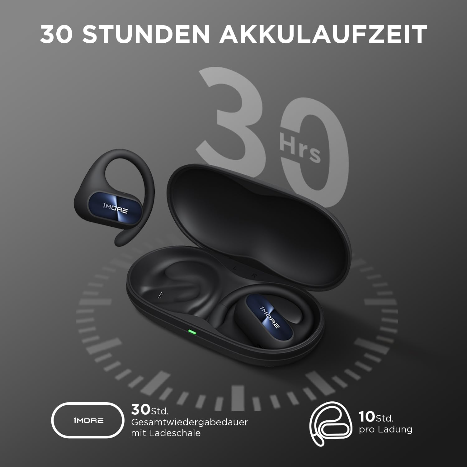Schwarz Open-ear SE S30, Kopfhörer 1MORE Bluetooth Fit