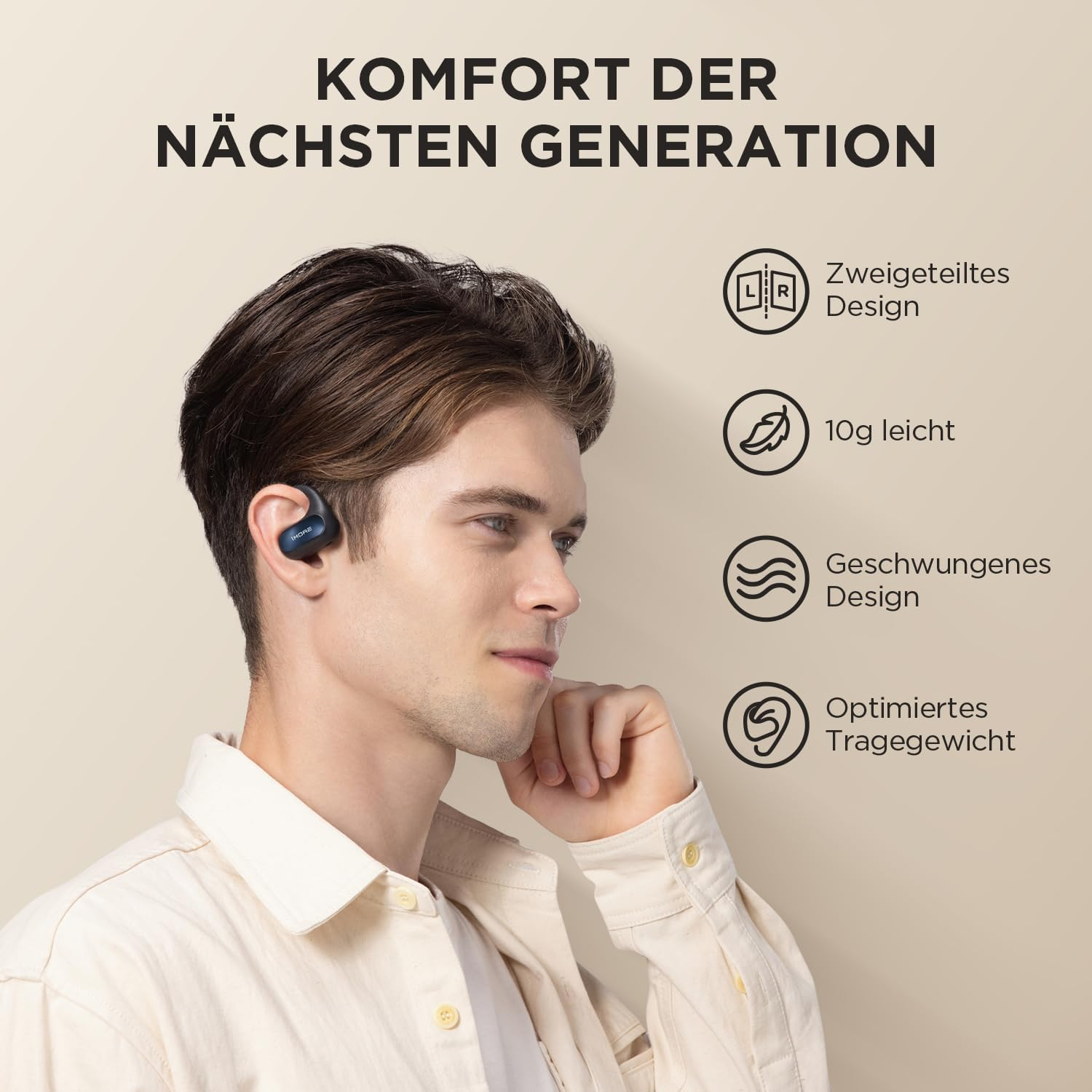 Schwarz Bluetooth Fit Open-ear SE S30, Kopfhörer 1MORE