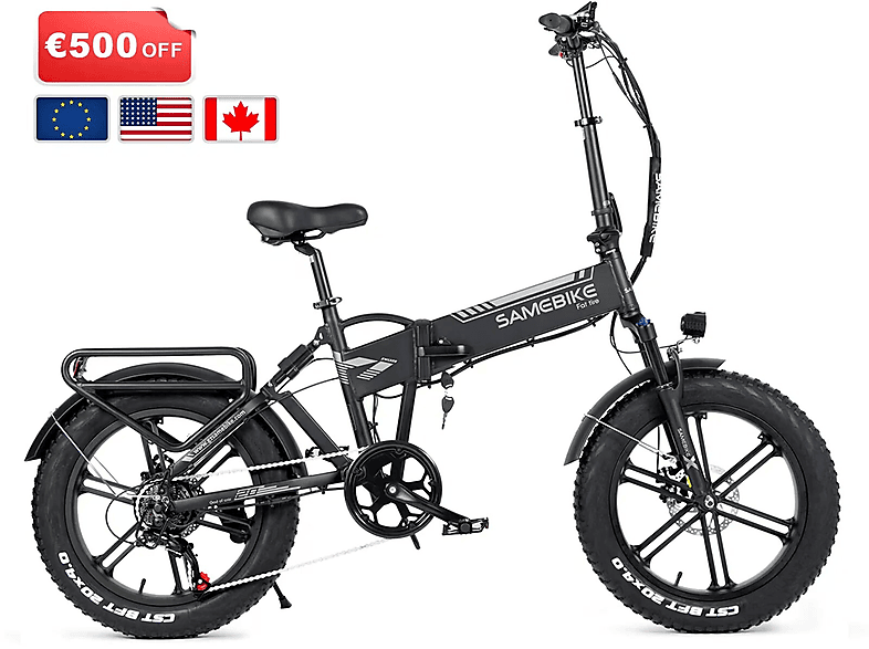 SAMEBIKE E-BIKE All Terrain Bike (ATB) (Laufradgröße: 20 Zoll, Unisex-Rad, schwarz)