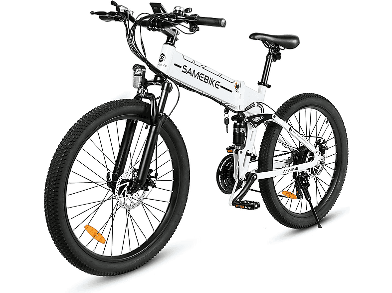 26 (Laufradgröße: (ATB) All SAMEBIKE Zoll, Terrain E-BIKE Weiß) Bike Unisex-Rad,