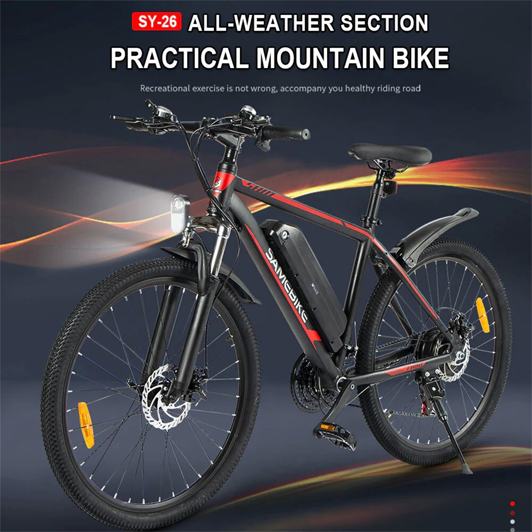 schwarz) Bike SAMEBIKE (Laufradgröße: All Terrain Zoll, Unisex-Rad, 26 (ATB) E-BIKE