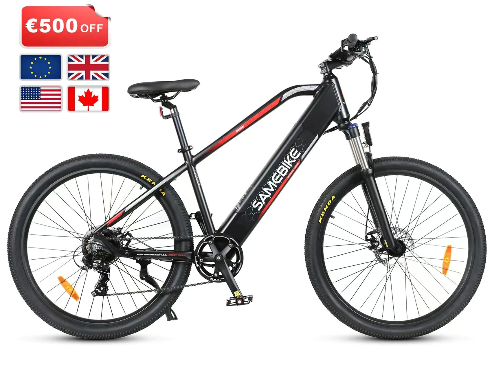 Unisex-Rad, 26 (Laufradgröße: schwarz) Mountainbike Zoll, SAMEBIKE E-BIKE