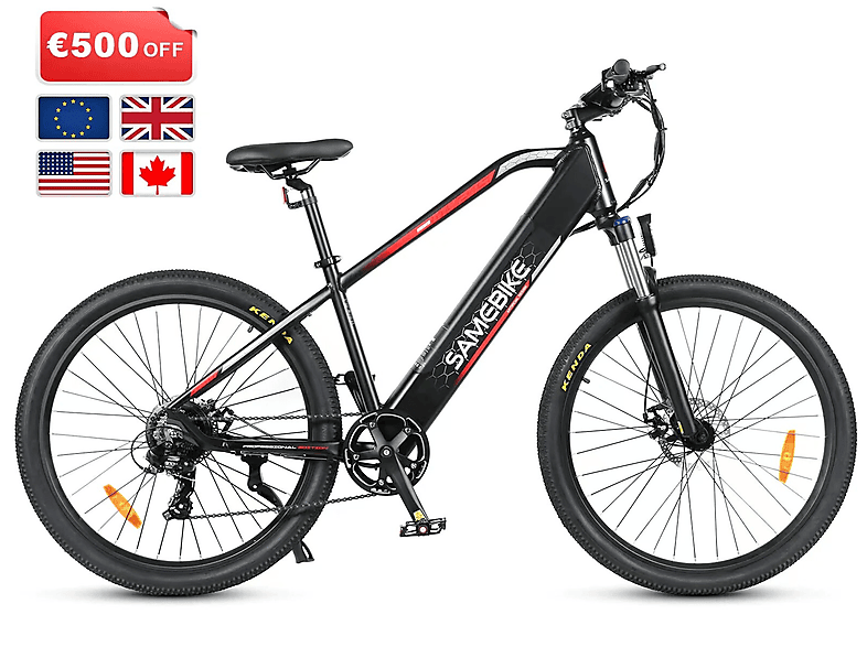 SAMEBIKE E-BIKE Mountainbike (Laufradgröße: 26 Zoll, Unisex-Rad, schwarz)