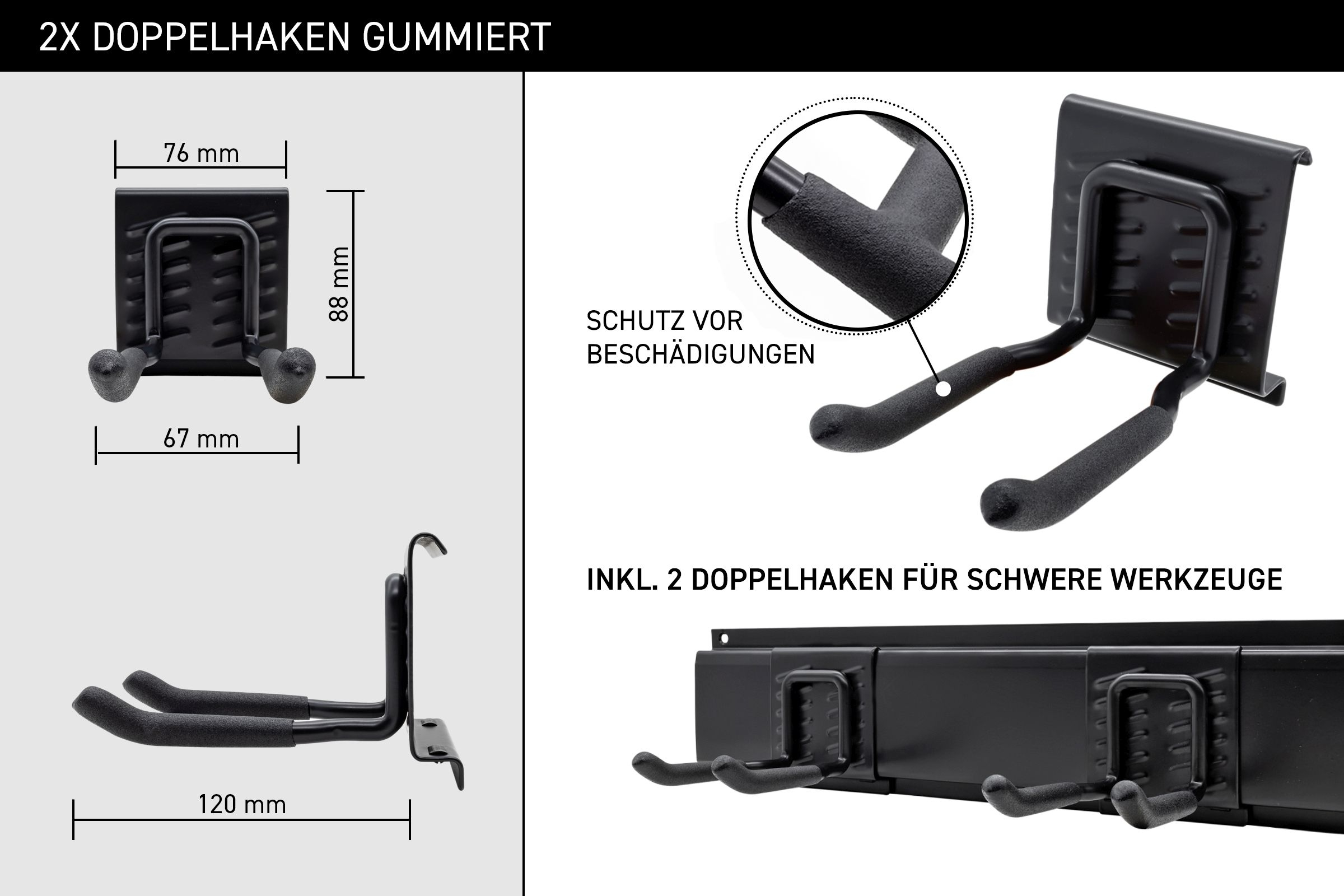 GALLUNOPTIMAL Gerätehalterungsset Gerätehalter, schwarz