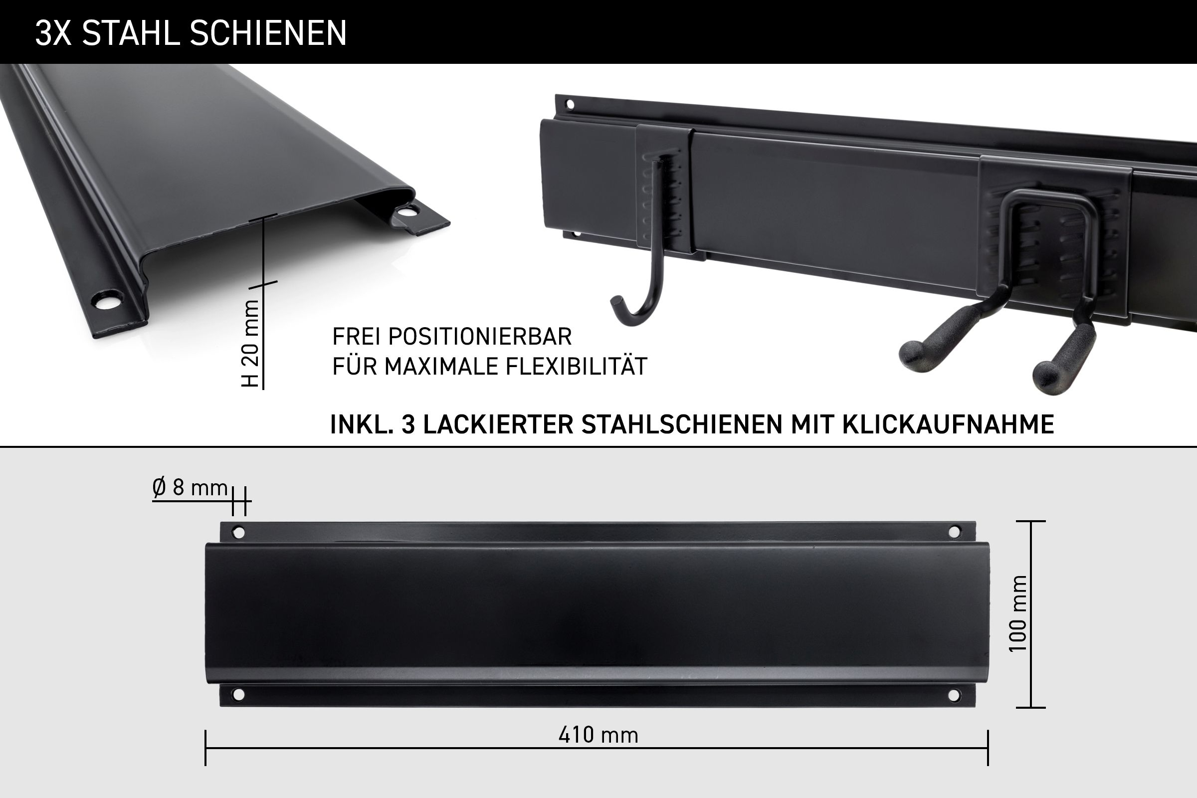 Gerätehalterungsset GALLUNOPTIMAL Gerätehalter, schwarz