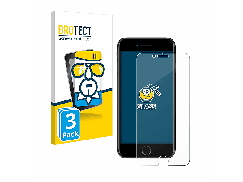 BROTECT 3x 9H klares Schutzglas(für iPhone Apple 2020) 2 SE