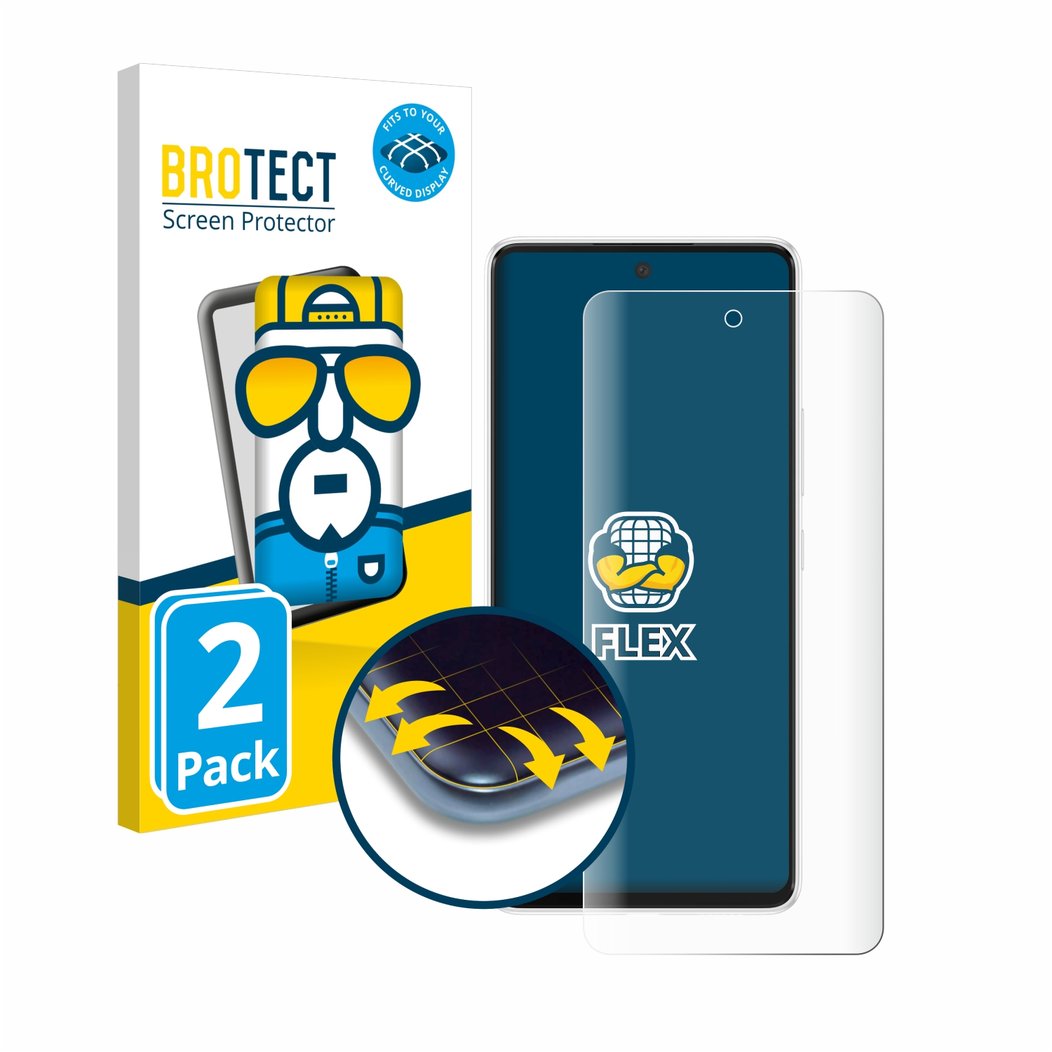 BROTECT 2x 3D Flex Full-Cover Schutzfolie(für Samsung A53 Curved 5G) Galaxy
