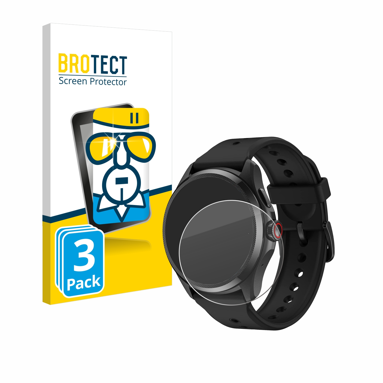 BROTECT 3x 9H klares Schutzglas(für TicWatch Mobvoi 5) Pro