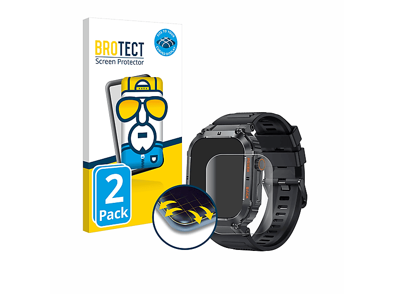 BROTECT 2x Flex Full-Cover 3D Schutzfolie(für K57PRO 1.96\