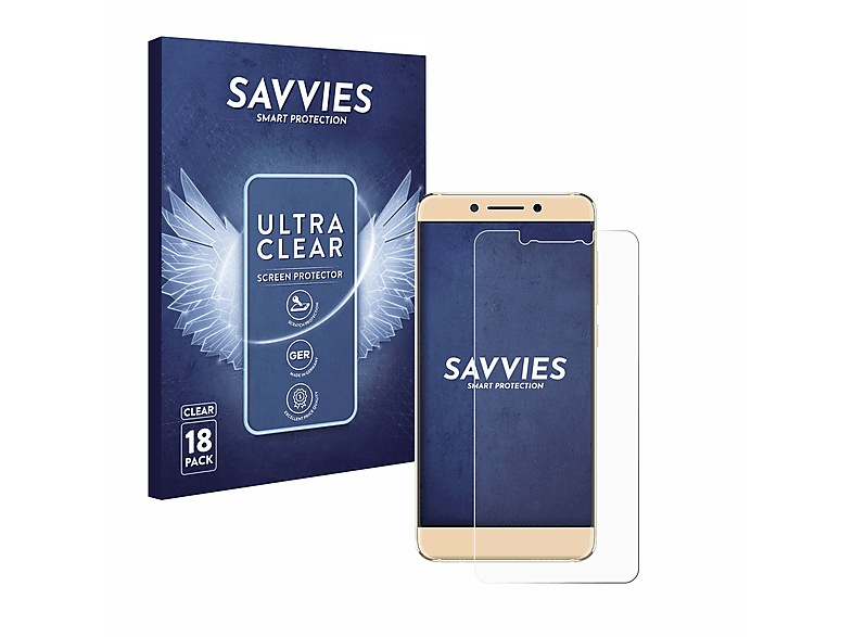 SAVVIES 18x klare Schutzfolie(für Panasonic Eluga Ray 800)