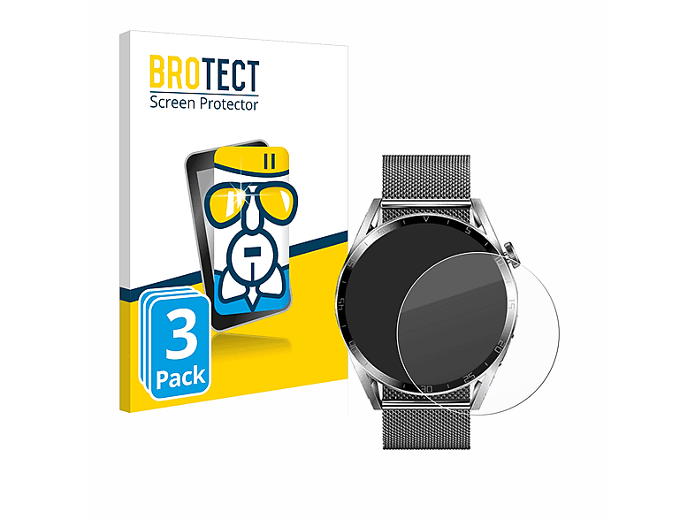 BROTECT 3x Airglass klare Schutzfolie(für Byhoway GS3 Max) | Smartwatch Schutzfolien & Gläser