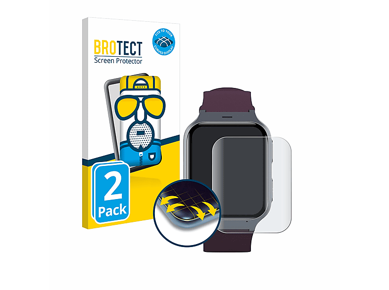 BROTECT matt Flex Schutzfolie(für Safety TCL Full-Cover 2x 3D Watch Curved MT43AX)