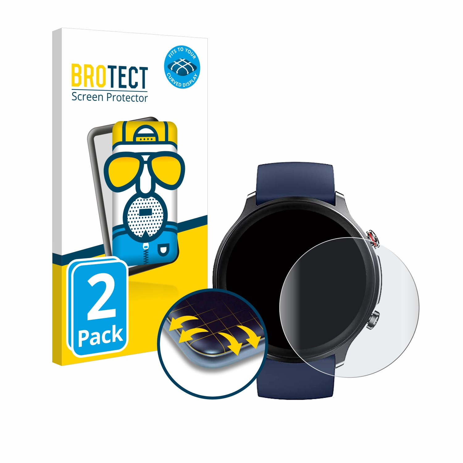BROTECT Flex Curved 2x matt Full-Cover Schutzfolie(für 3D ID217) Lifebee