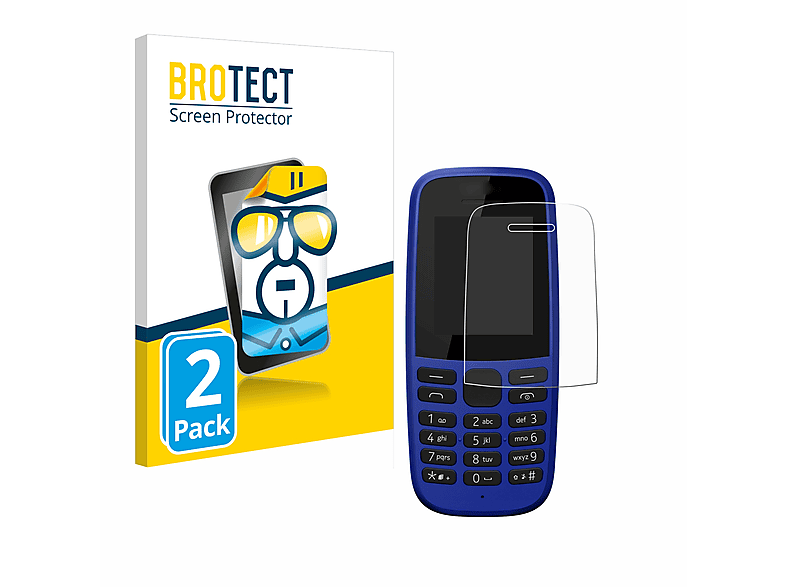2019) 2x DS 105 Nokia BROTECT klare Schutzfolie(für