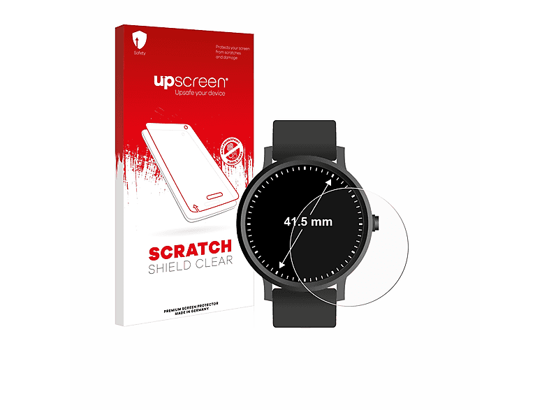 UPSCREEN Kratzschutz klare Schutzfolie(für Universal Armbanduhren (Kreisrund, ø: 41.5 mm))
