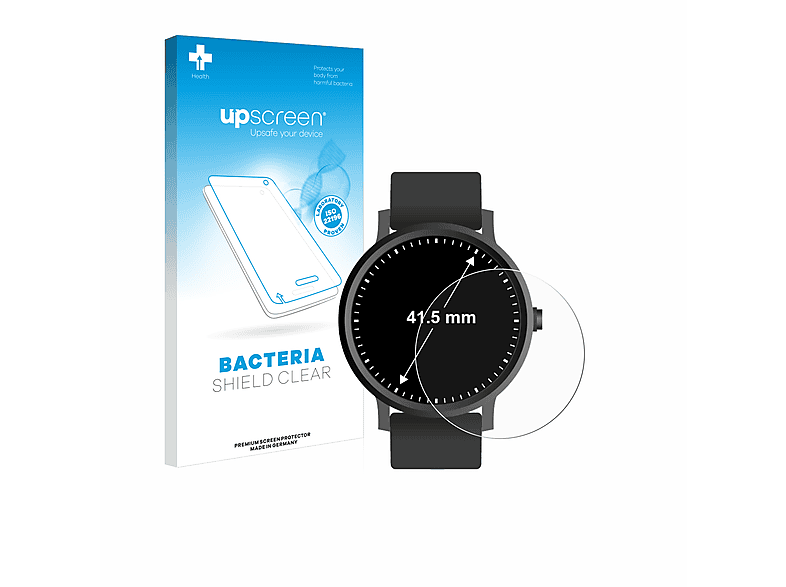 UPSCREEN antibakteriell klare Schutzfolie(für Universal Armbanduhren (Kreisrund, ø: 41.5 mm))