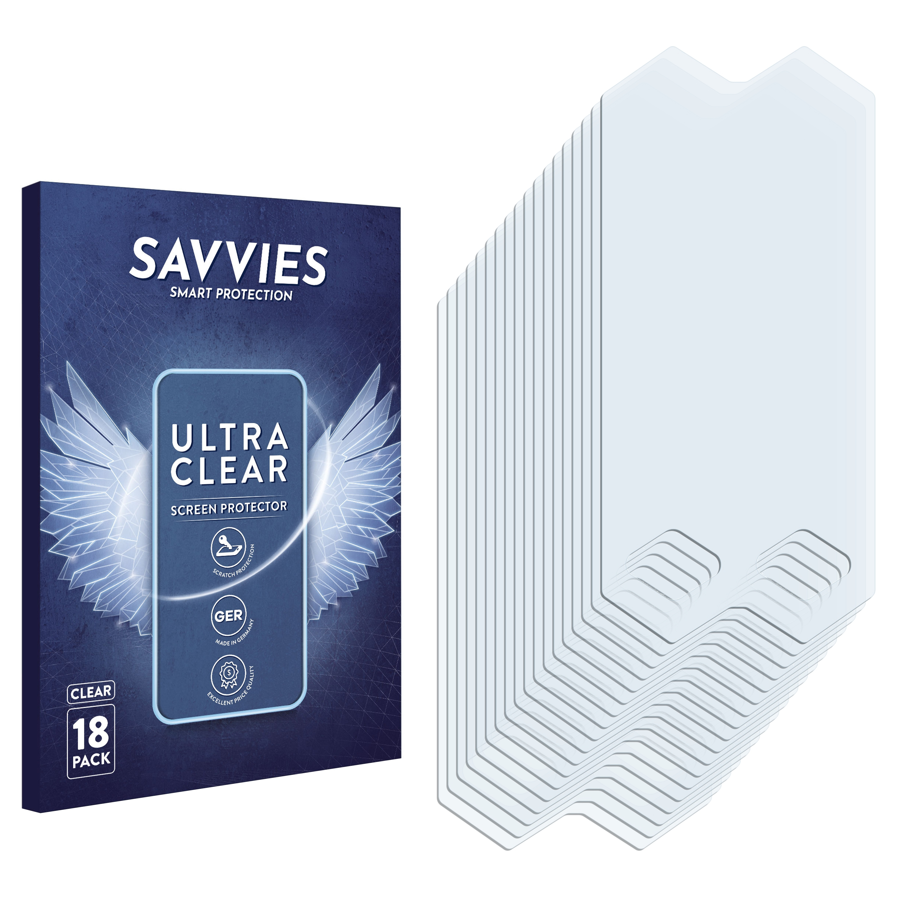 SAVVIES 18x klare Schutzfolie(für OBS Mod) Box Bat
