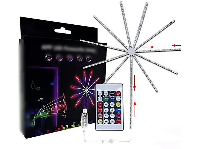 SHAOKE Feuerwerkslicht LED Phantom-Bluetooth-sprachgesteuertes Mehrfarbig führte Lichterkette, Licht-Meteor-Rhythmus-Licht