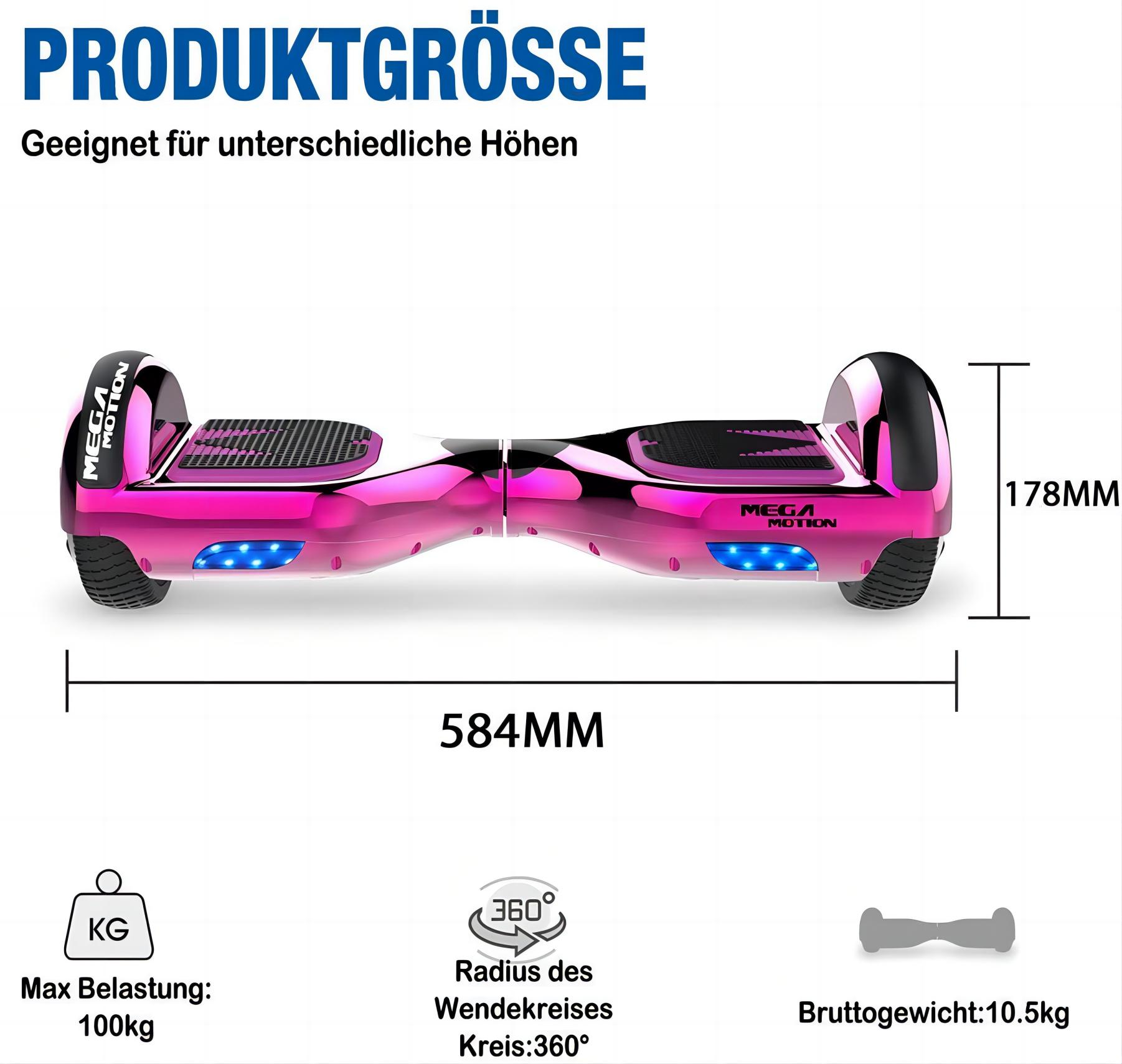 Kinder (6,5 Balance MEGA Rosa) Zoll, Board für MOTION Hoverboard A03S