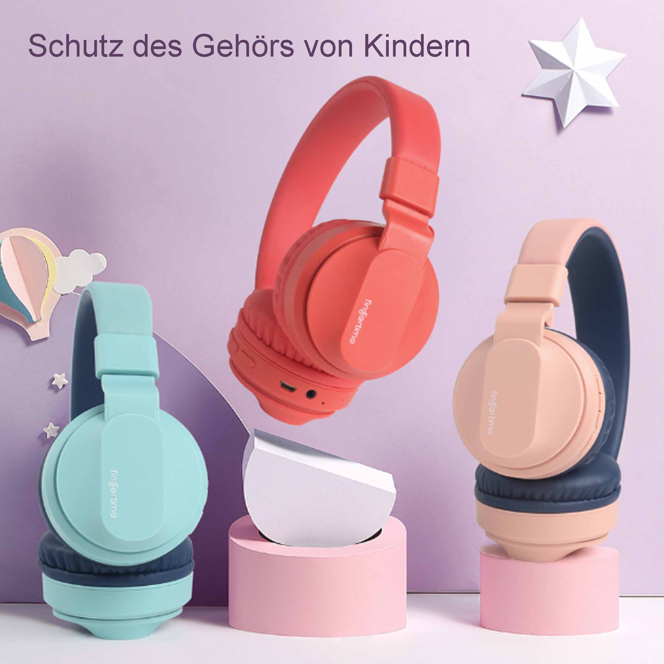 Bluetooth-Kopfhörer Over-ear für DIIDA Kinder, Rot Kopfhörer