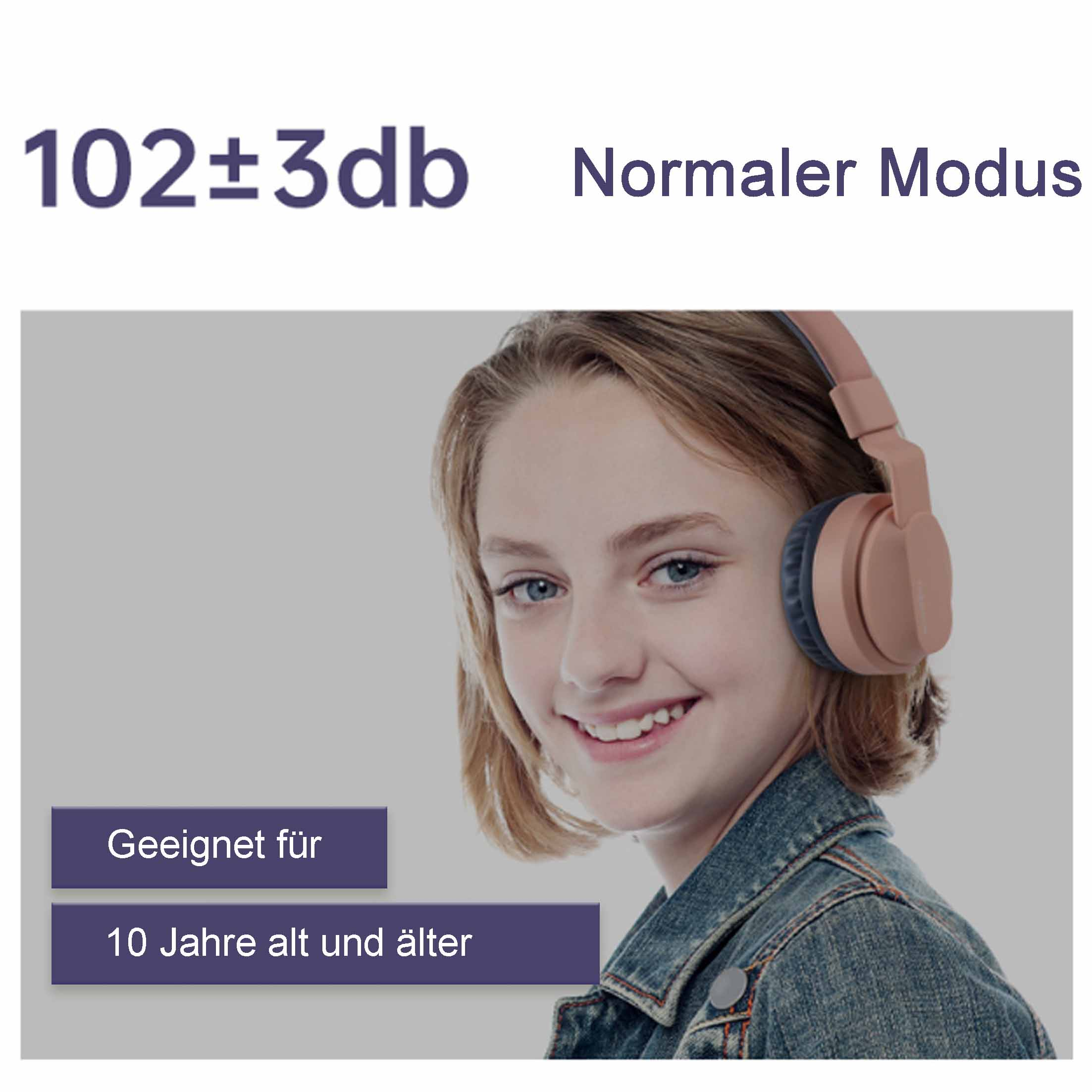 DIIDA Kopfhörer für Kinder, Over-ear Bluetooth-Kopfhörer Rosa