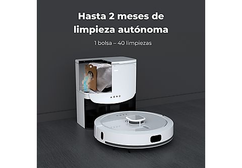Robot aspirador - AENO RC4S, 14,4 V, 250 Min., 68 dB(A), Blanco