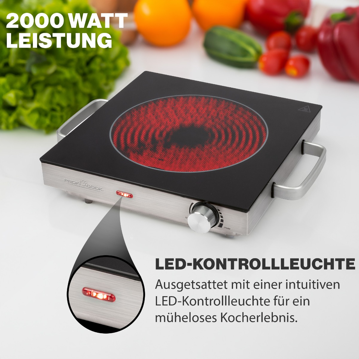 1) 1210 (Kochfelder: PROFICOOK Kochplatte PC-EKP