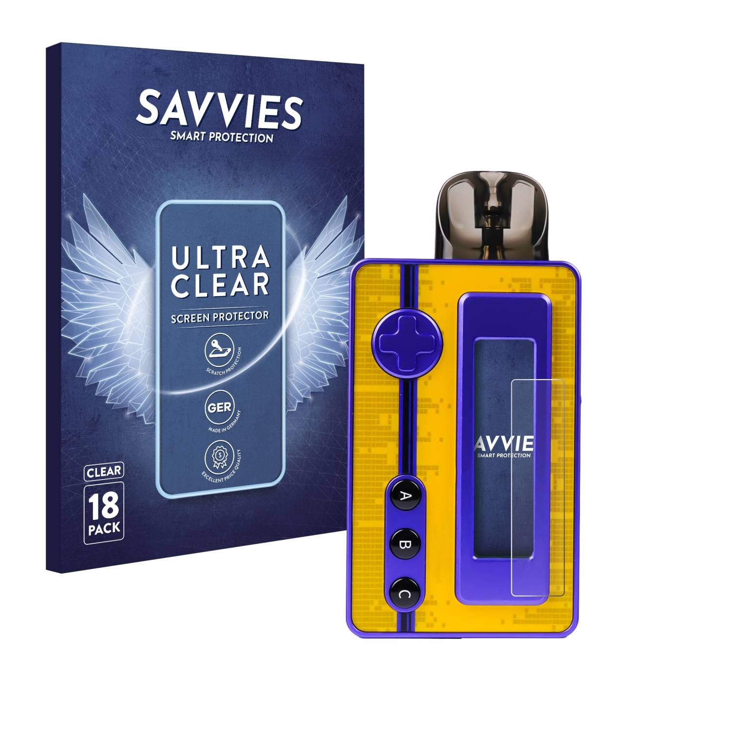 SAVVIES 18x klare Ursa Lost Pocket) Schutzfolie(für Vape