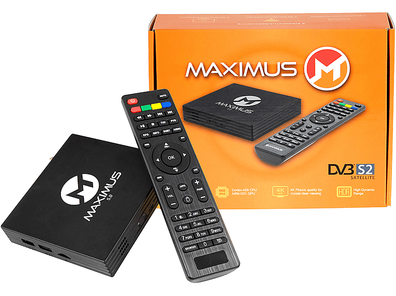 MAXIMUS 5.0 TV Receiver Wlan Box mit HDMI und Fernbedienung HD Sat