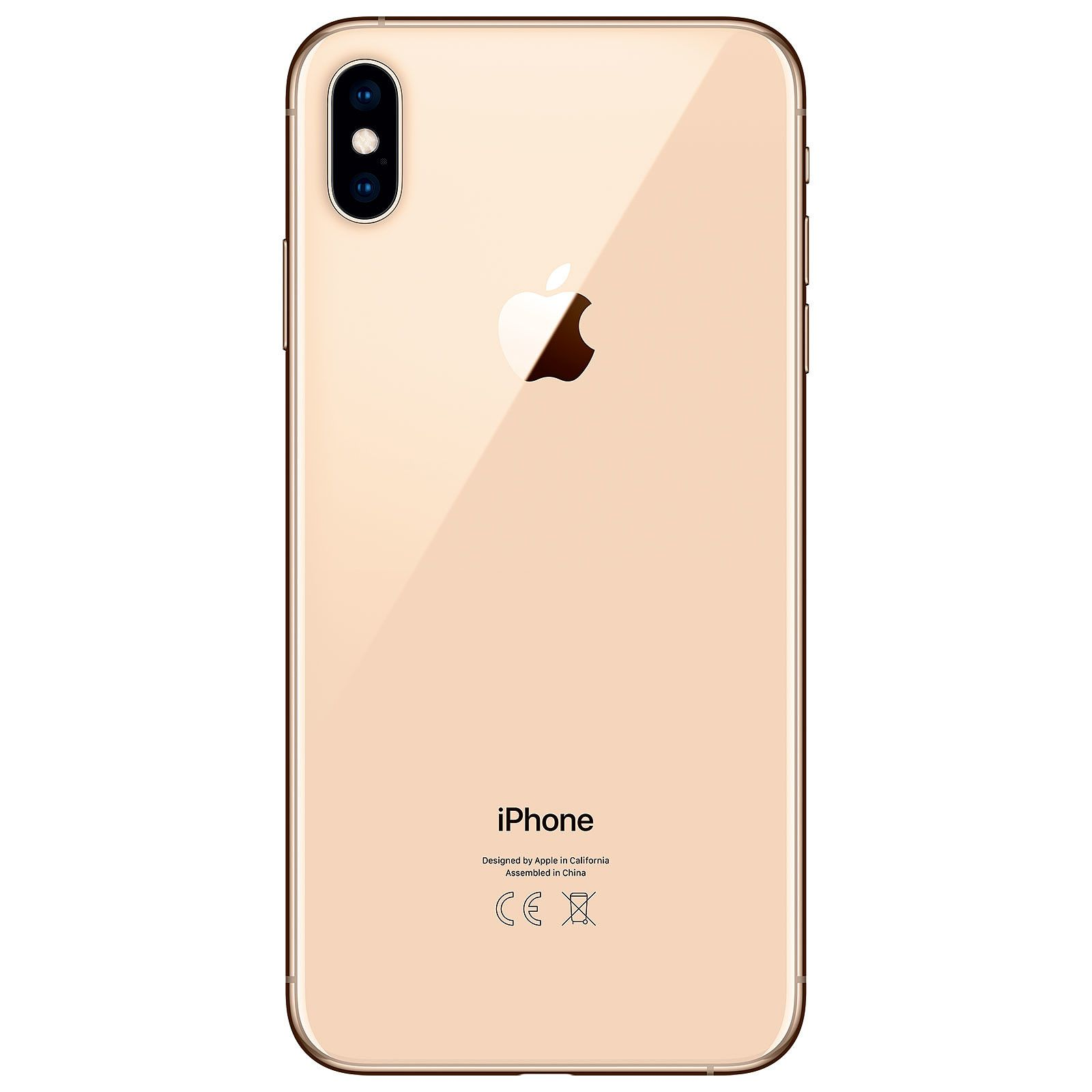 Goldenes iPhone XS Rückseite. Apple-Logo und iPhone-Text sind sichtbar.