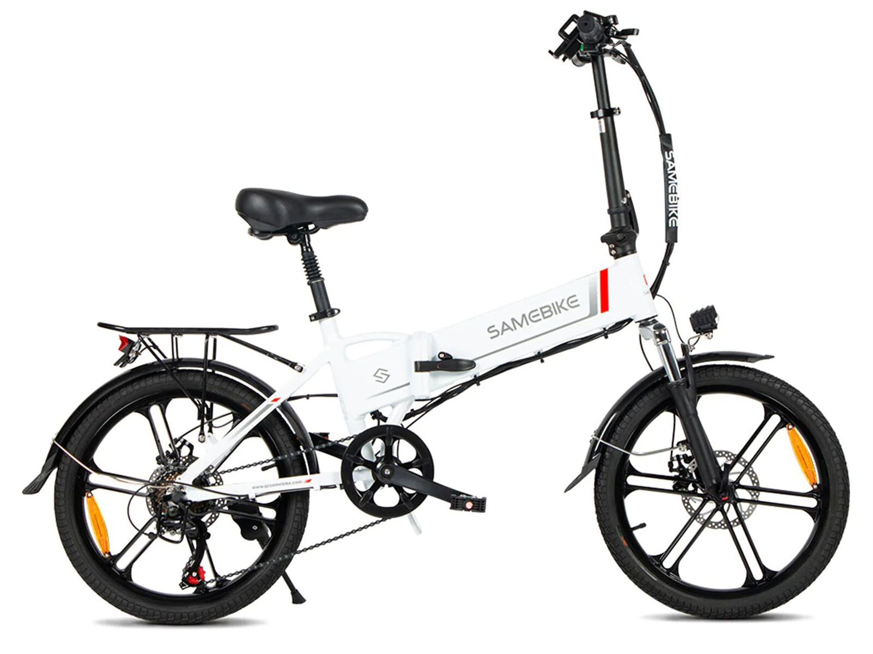 (Laufradgröße: SAMEBIKE Zoll, Unisex-Rad, Mountainbike Weiß) E-BIKE 20