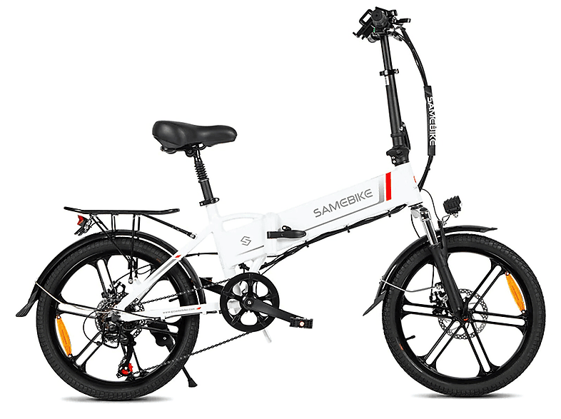 SAMEBIKE E-BIKE Mountainbike Weiß) (Laufradgröße: Zoll, Unisex-Rad, 20
