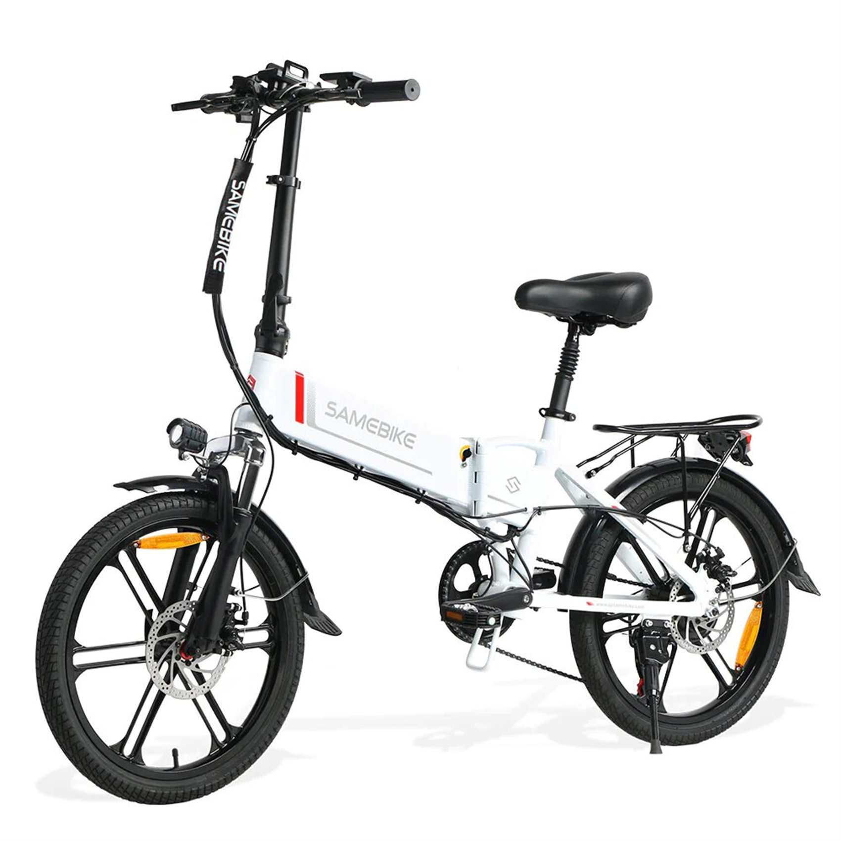SAMEBIKE E-BIKE (Laufradgröße: 20 Zoll, Weiß) Unisex-Rad, Mountainbike