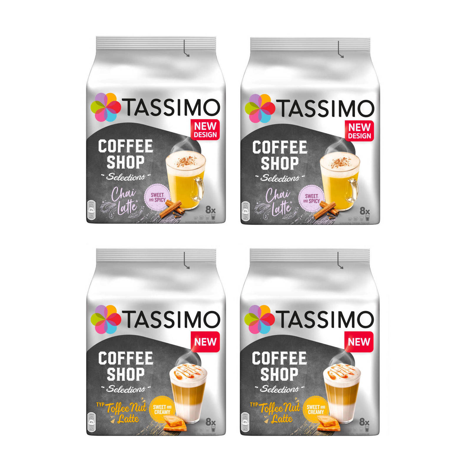 (T-Disc Toffee Selections (Tassimo Latte Getränke System)) Chai| Nut Kaffeekapseln TASSIMO Maschine Shop 48 Coffee